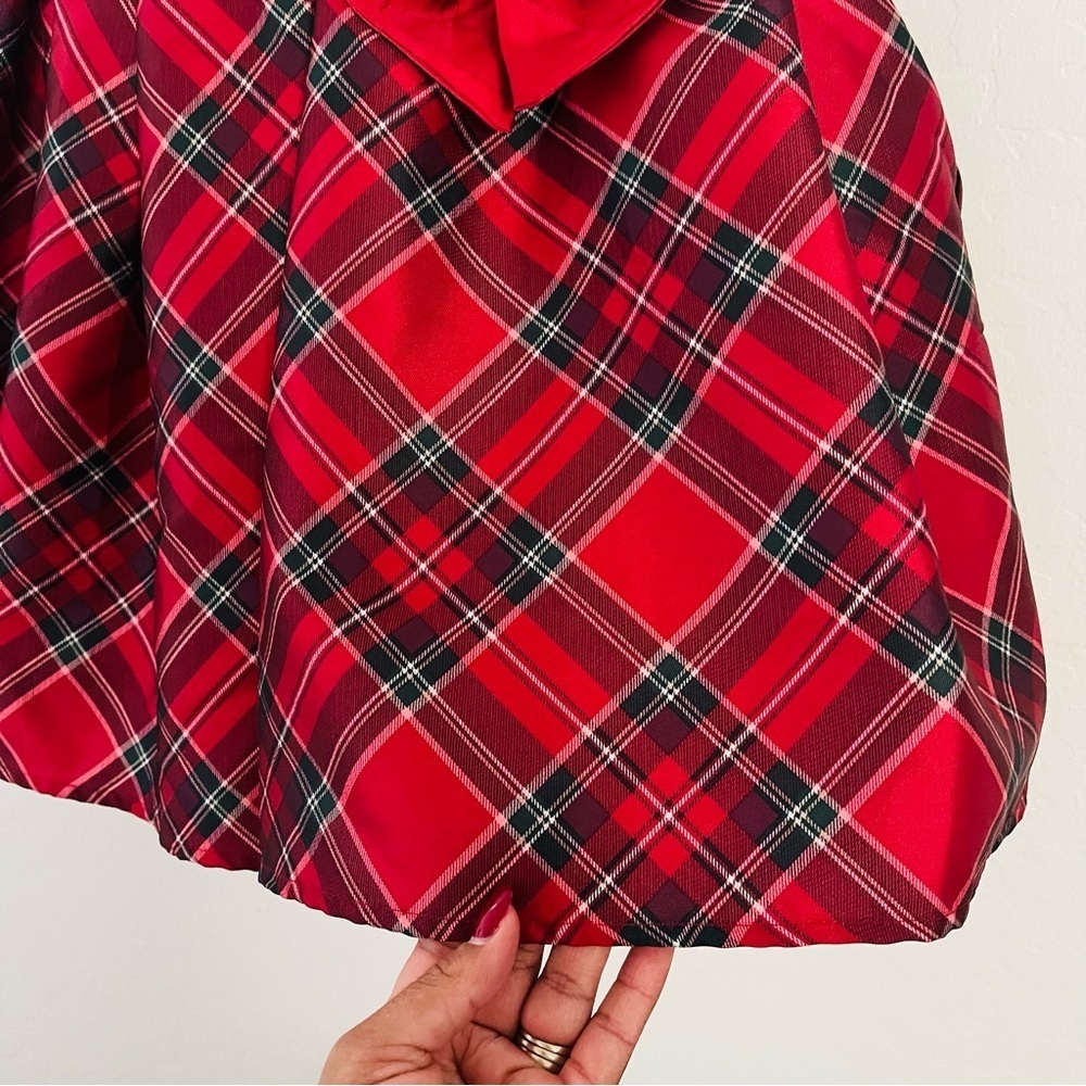 H&M Red Plaid Formal Kids Dress with Bow - Picture 4 of 10
